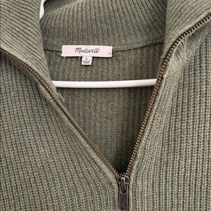 Madewell quarter zip green sweater